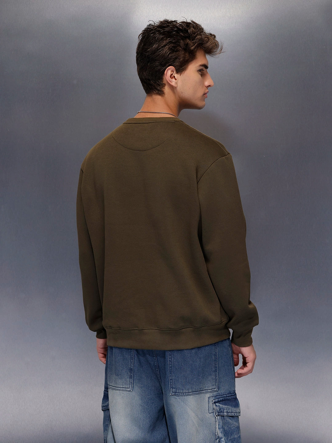 Graphic Accent Sweatshirt | Olive