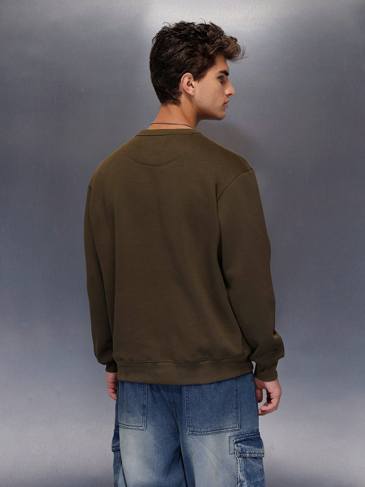 Graphic Accent Sweatshirt | Olive