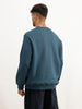 Comfort Fit Foil Printed Sweatrshirt | Teal