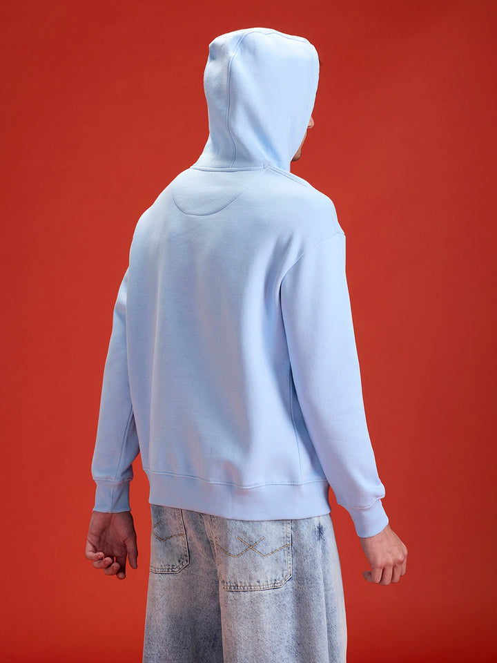 Men’s minimal powder blue hooded sweatshirt | Powder Blue