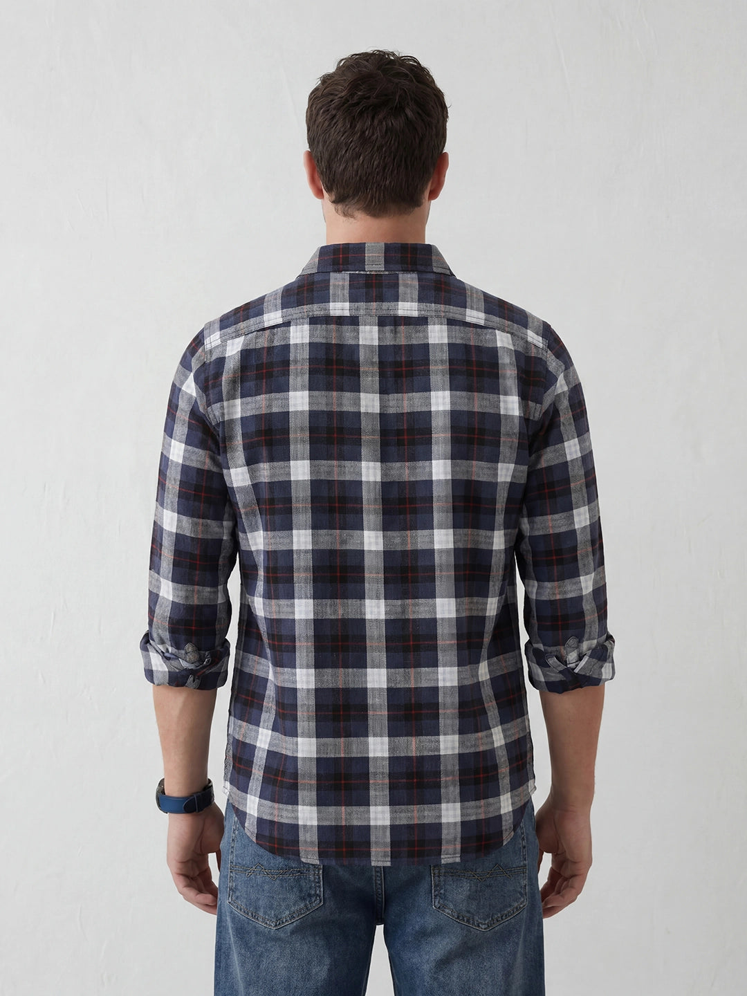 Classic Regular Fit Checkered Shirt | Blue
