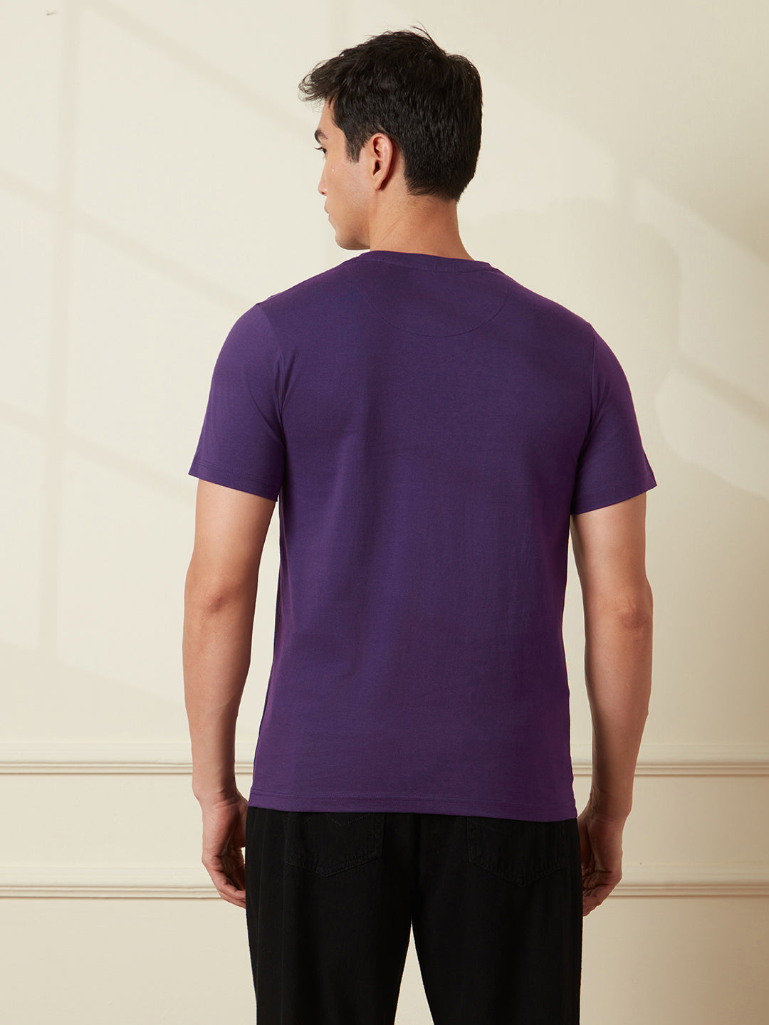 Panel Printed Purple T-Shirt