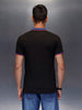 Men's casual polo t-shirt with contrast collar detail | Black