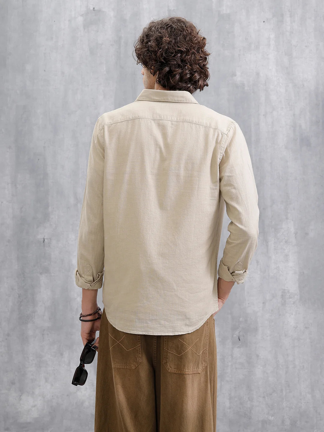 Solid Regular Fit Shirt  | Khaki