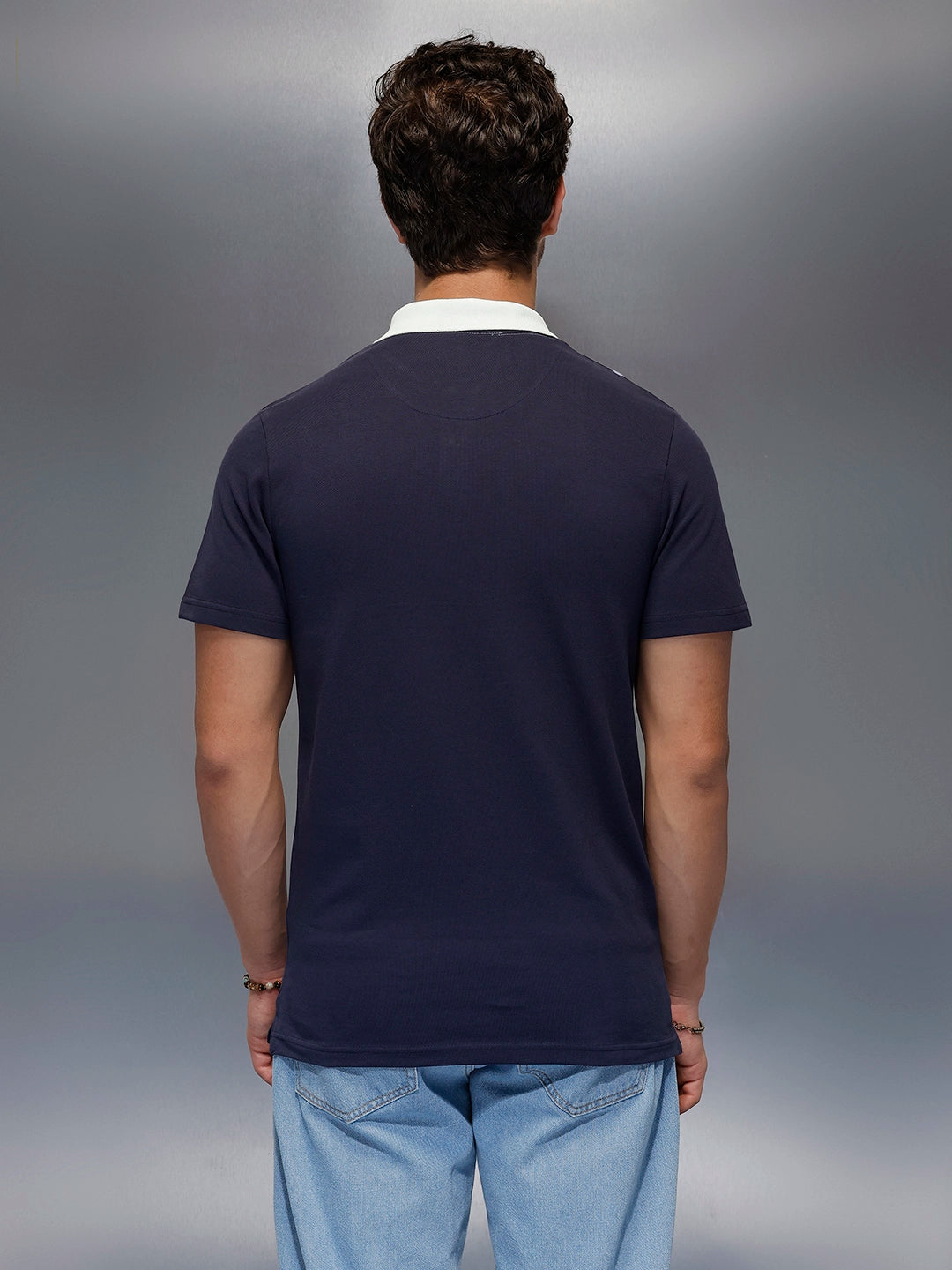 Classic Printed Regular Fit Polo   |  Blue