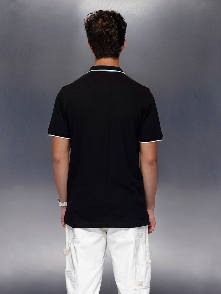 Signature Trim Detail Polo Shirt | Black