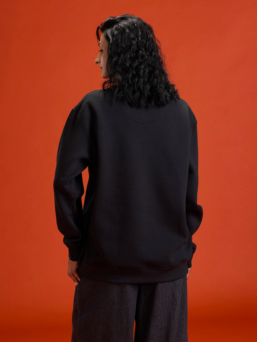 Mystical Graphic Brand Carrier Sweatshirt In Brushed Fleece | Black
