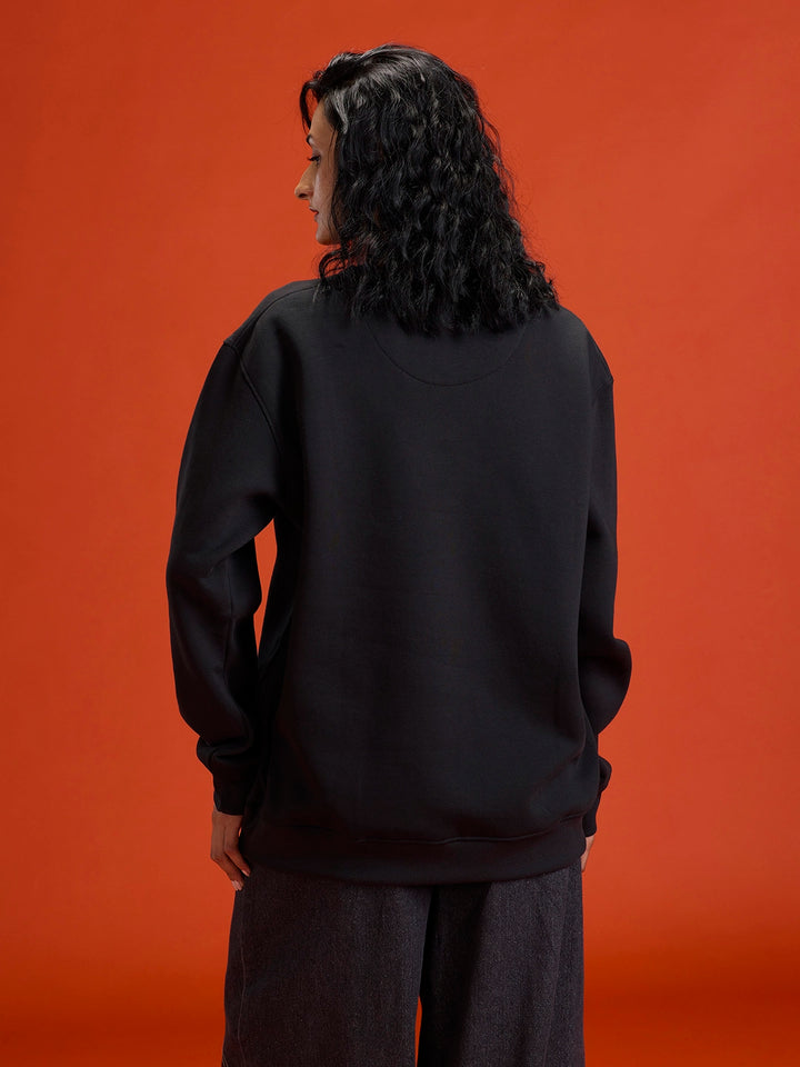 Mystical Graphic Brand Carrier Sweatshirt In Brushed Fleece | Black