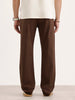 Solid Straight Fit Trouser | Brown