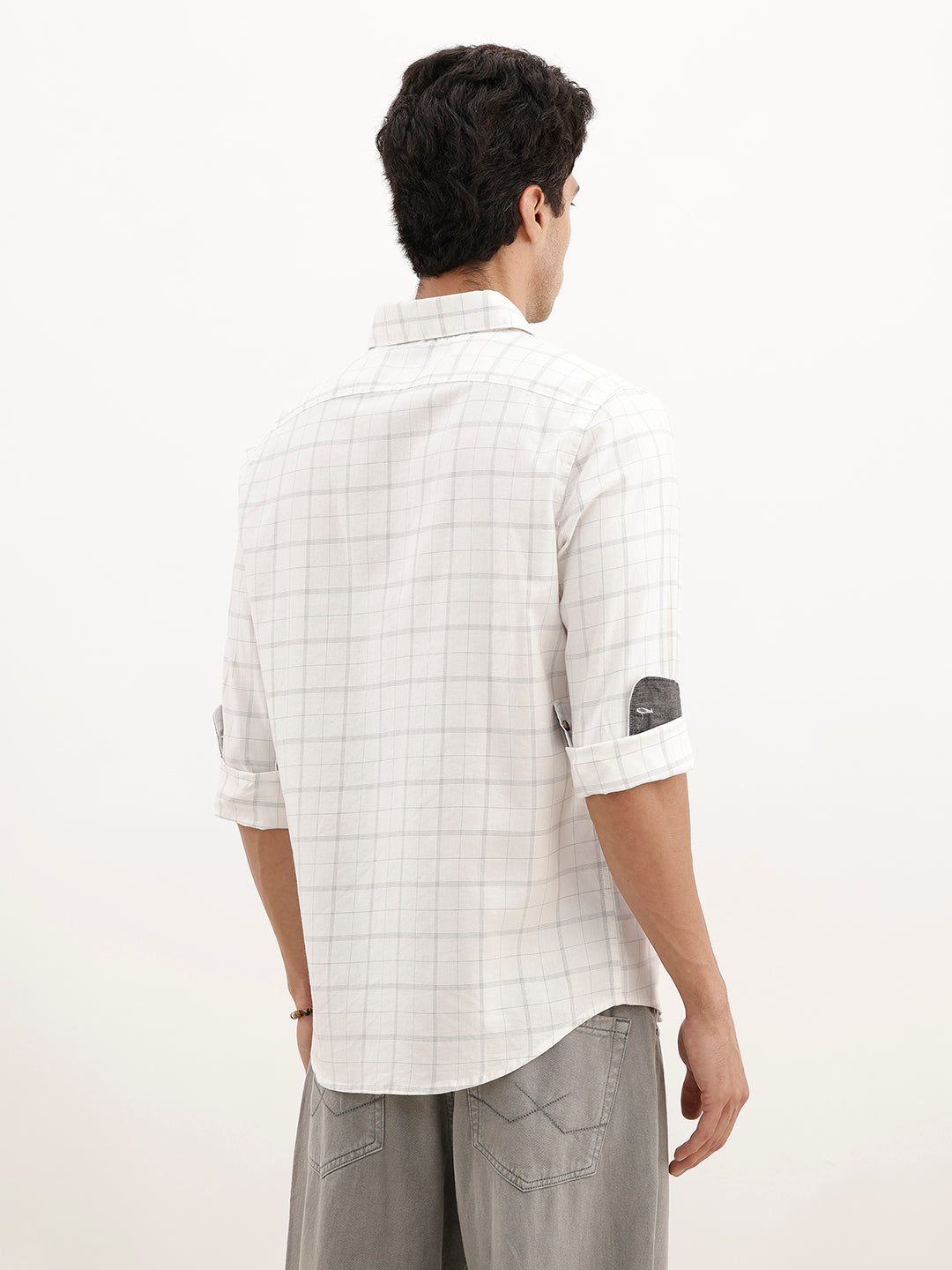 Classic Checkered Regular Fir Shirt | White