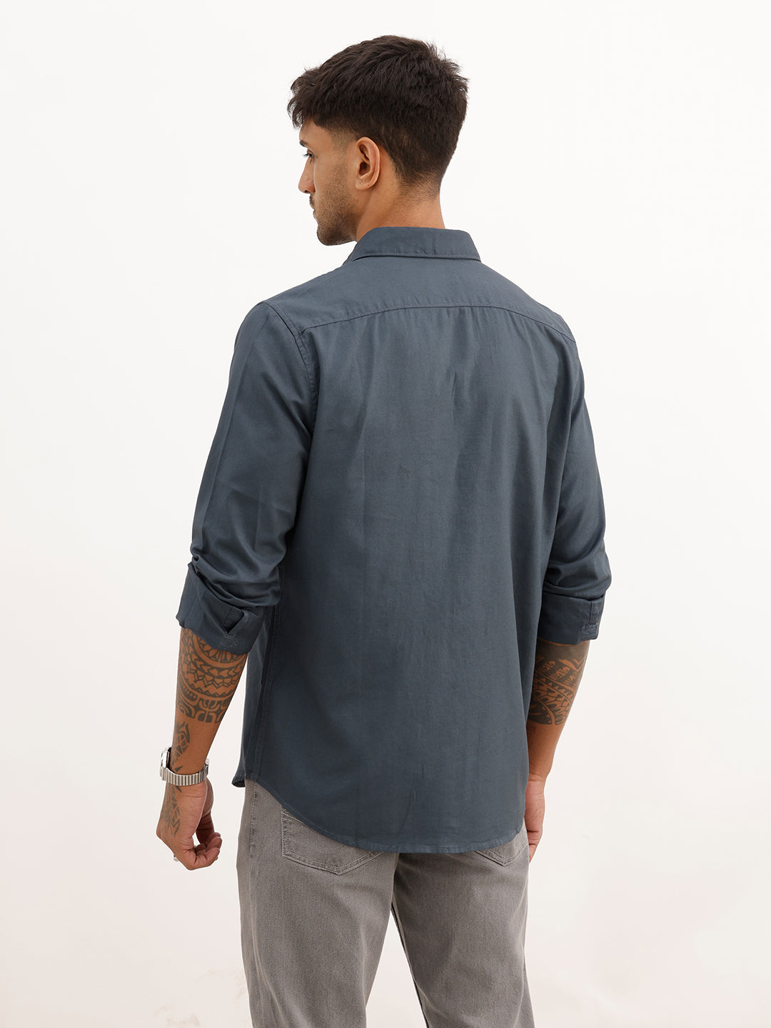 Solid Regular Fit Shirt | Dark Blue