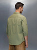 Men's Casual Regualr Fit Shirt With Placement Print | Green
