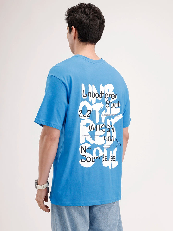 Oversized Back Printed T-shirt | Blue