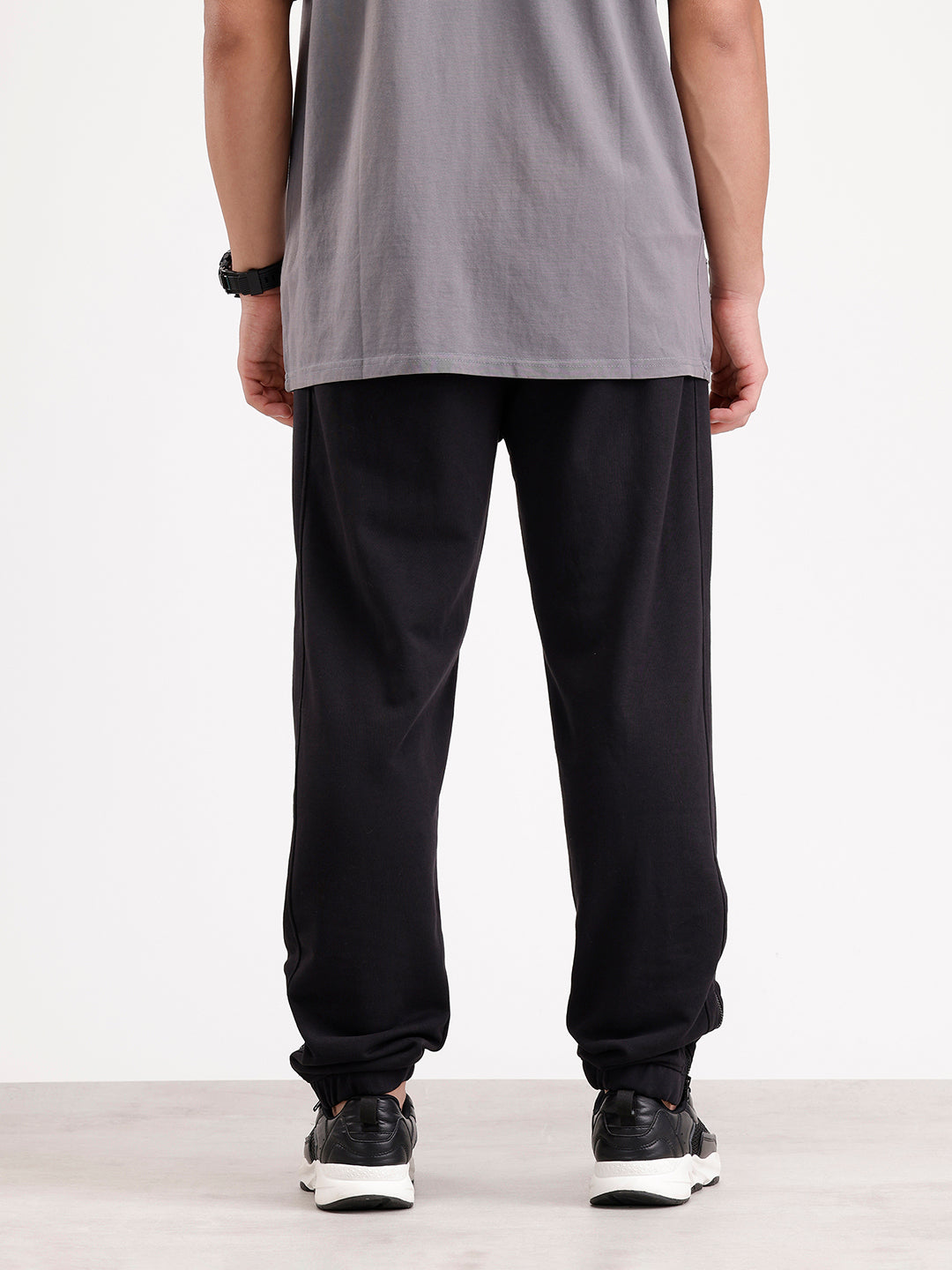Solid Relaxed Fit Joggers  | Black