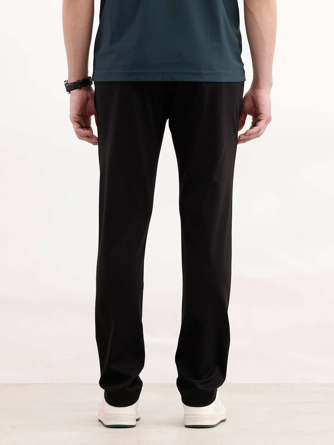 Solid Slim Fit Hyper-Flex Trouser | Black