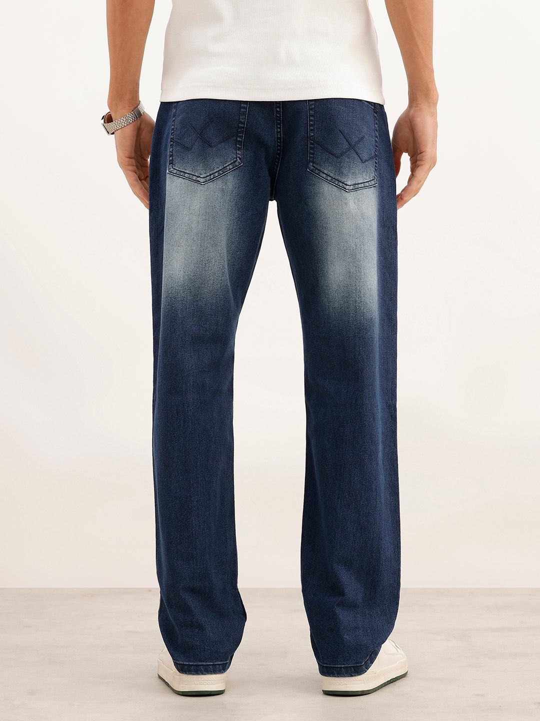 Heavy Faded Anit Fit Denim Jeans | Blue