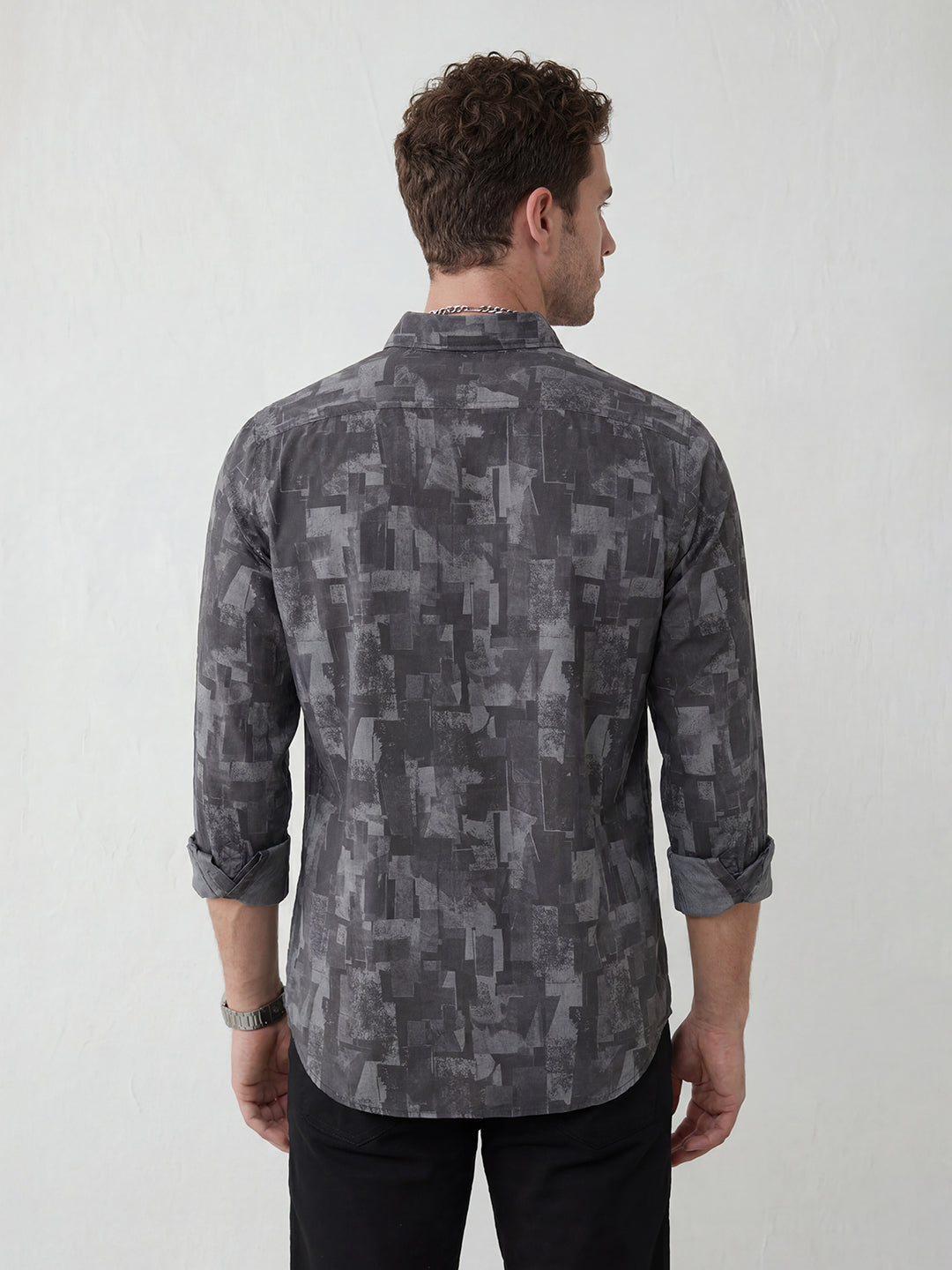 Slim Fit AOP Shirt | Grey