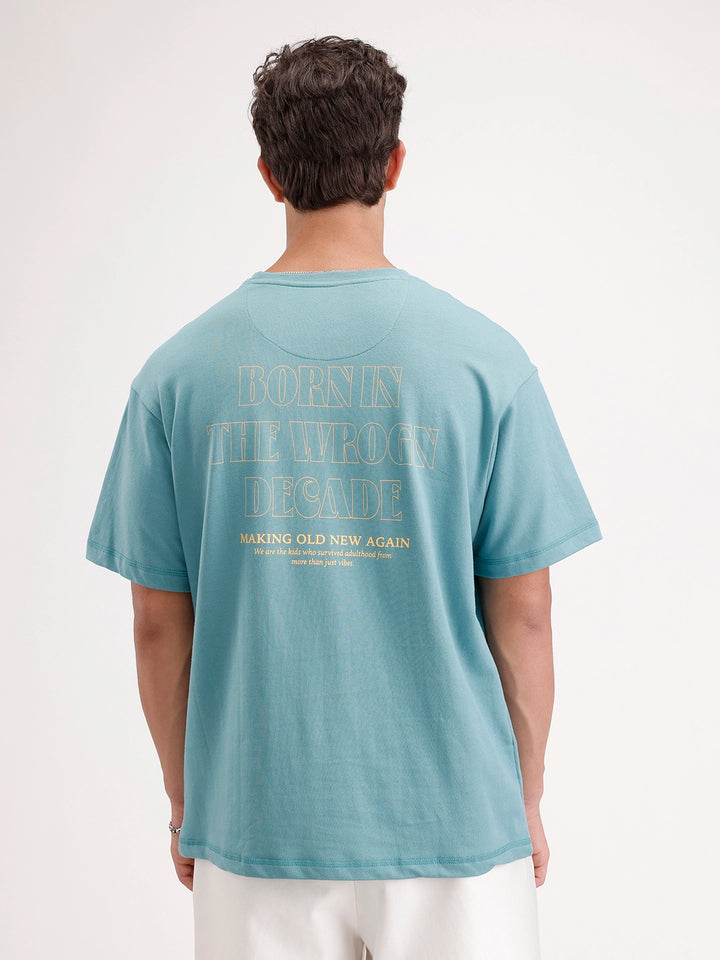 Oversized Back Printed T-Shirt | Green