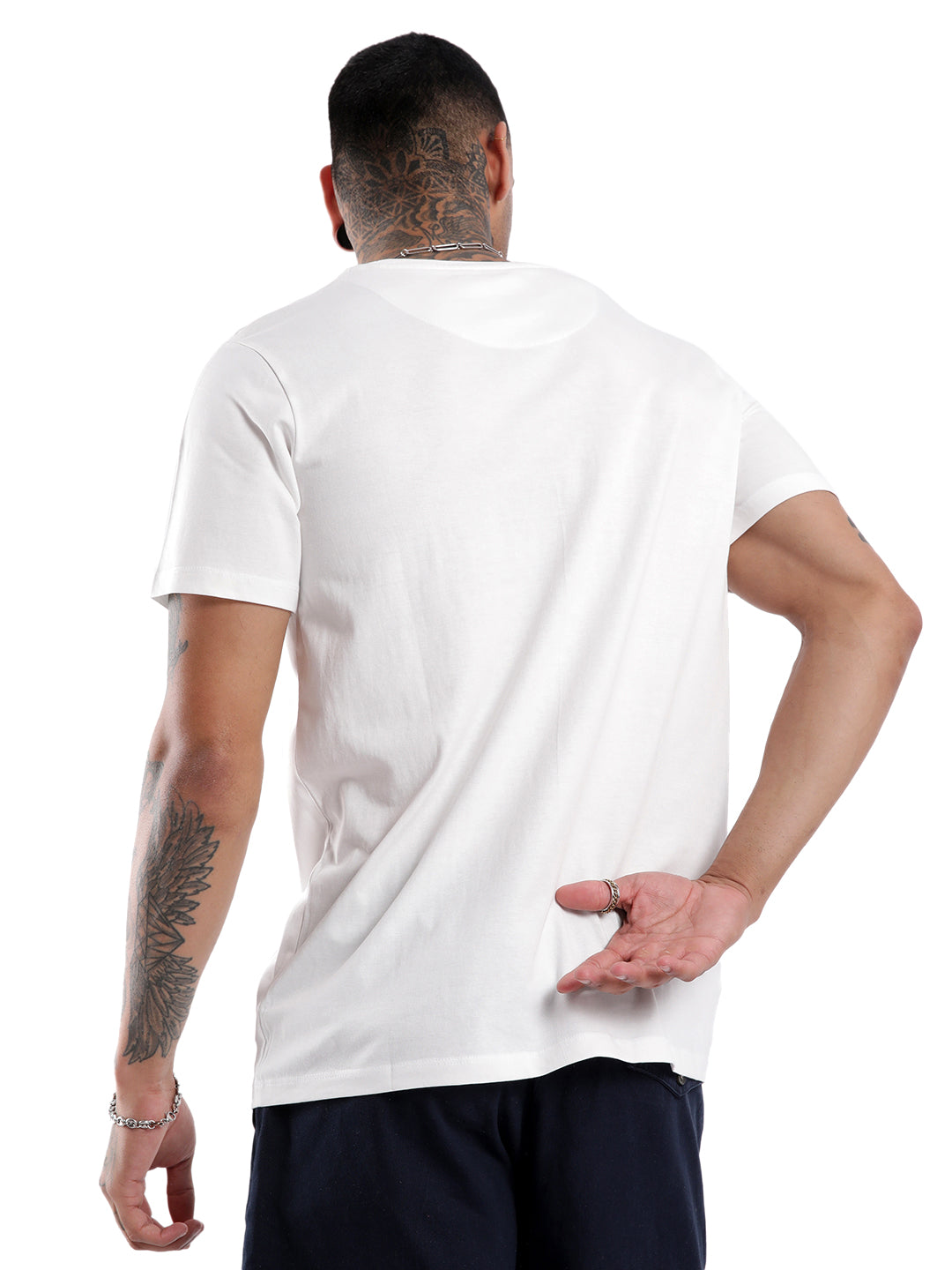 Wrogn Grooves Printed White T-Shirt