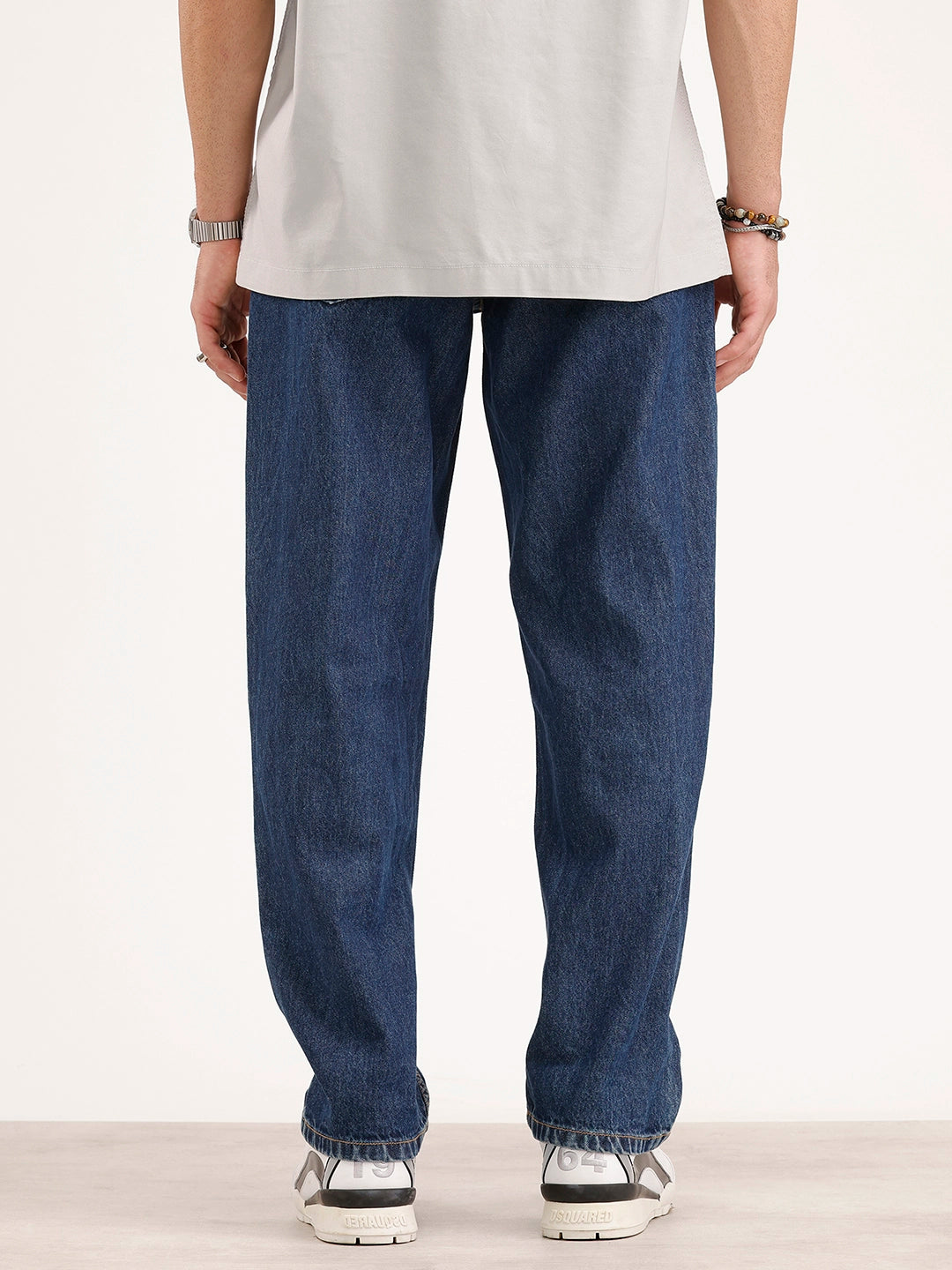 Solid Loose Fit Denim Jeans | Blue