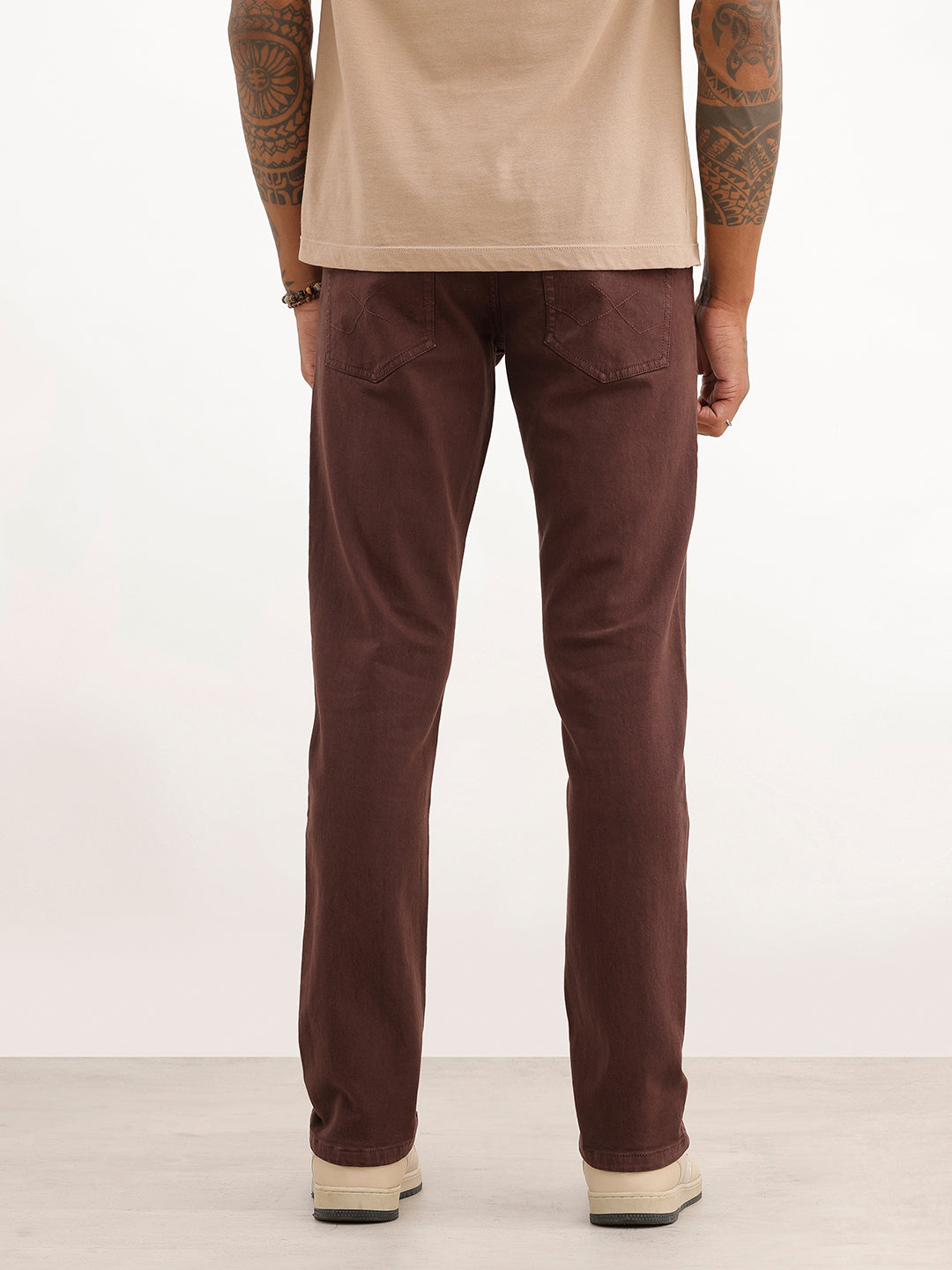 Solid Straight Fit Denim Jeans | Brown | WJN0100SR2424M