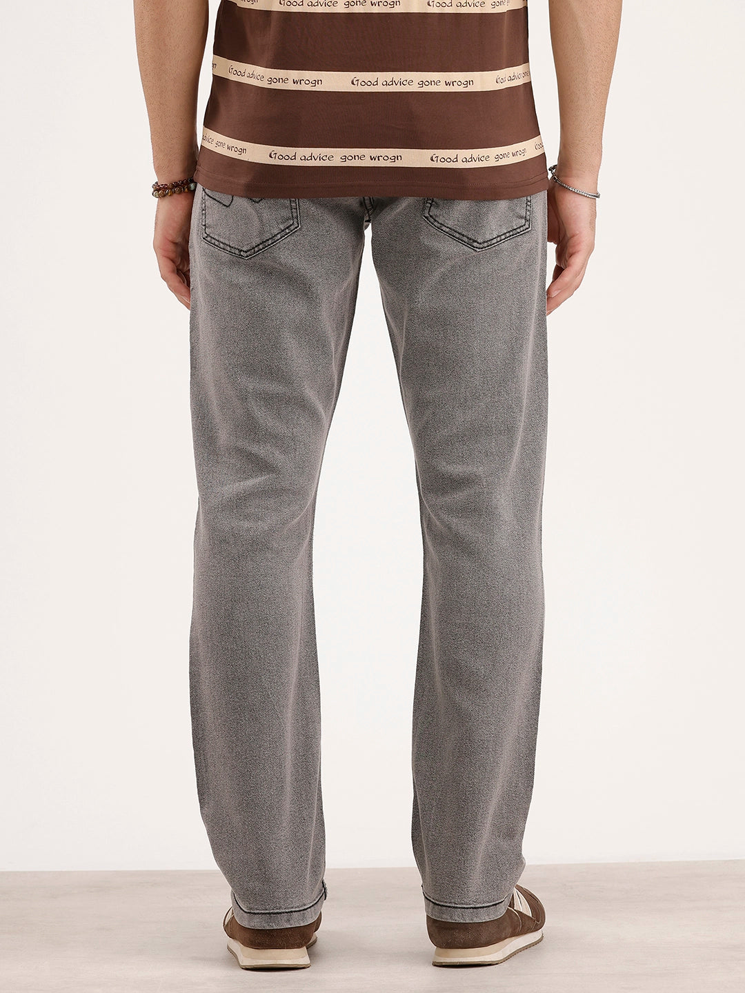 Straight Fit Denim Jeans | Grey