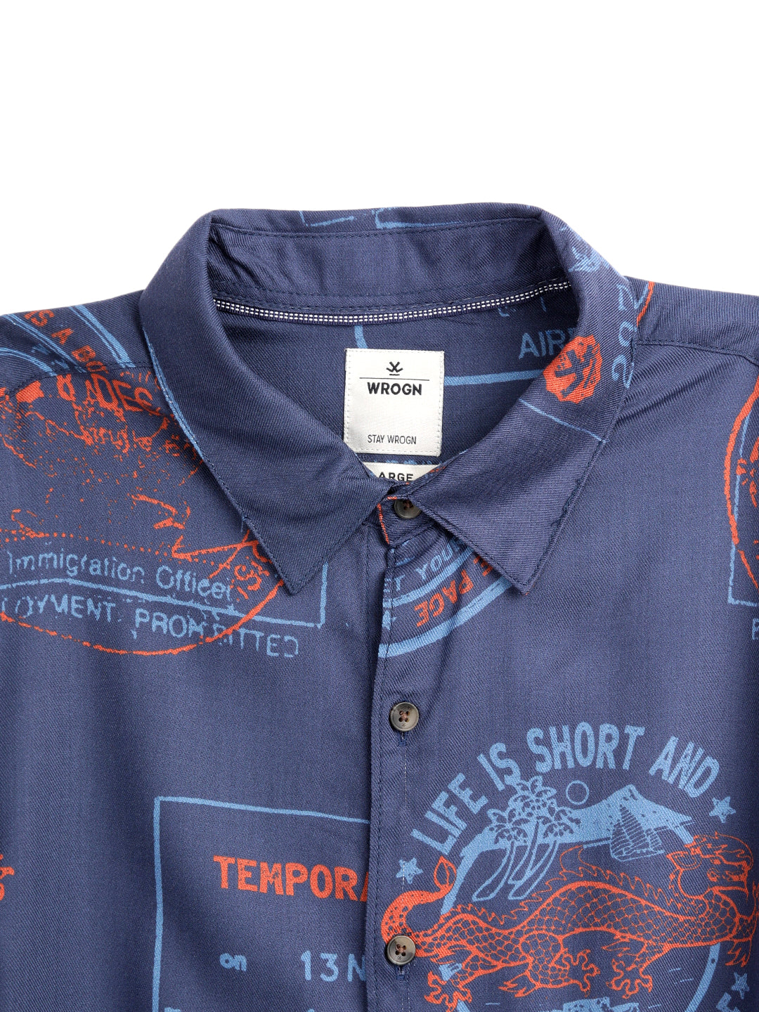 Viscose Navy AOP Shirt