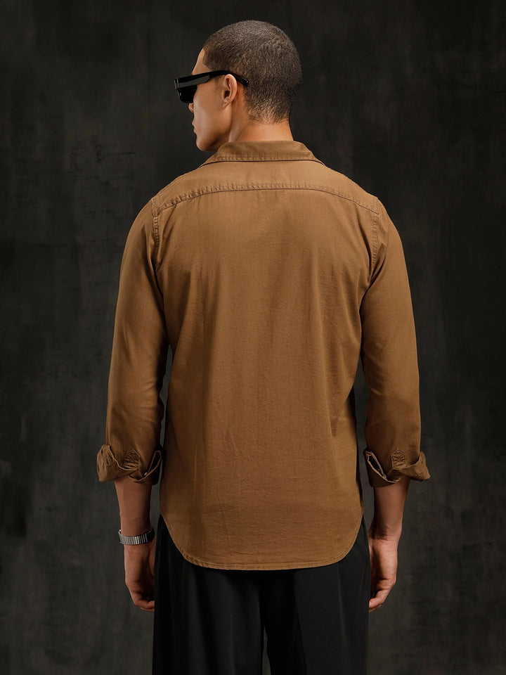 Double Pocket Overdyed Shirt  | Khaki