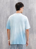 Retro Washed Oversized Fit Tshirt With Logo Print |  Blue