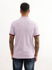 Solid Contrast Sleeve Polo T-Shirt | Purple