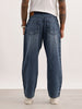 Washed Loose Fit Denim Jeans | Dark Blue