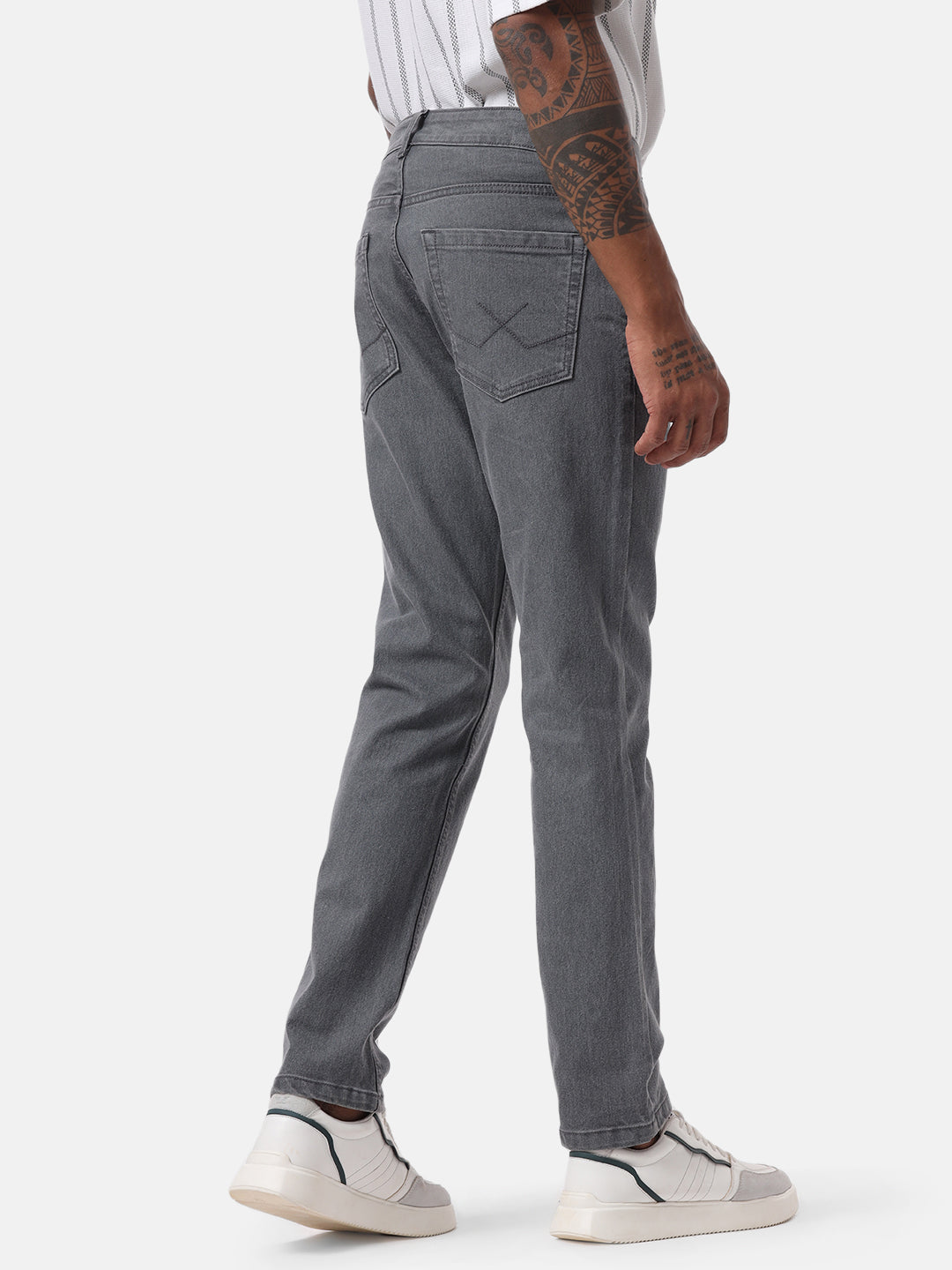 Basic Grey Five Pocket Jeans