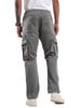 Grey Straight Fit Cargo Trousers