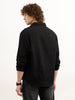 Solid Comfort Fit Textured Shirt | Black
