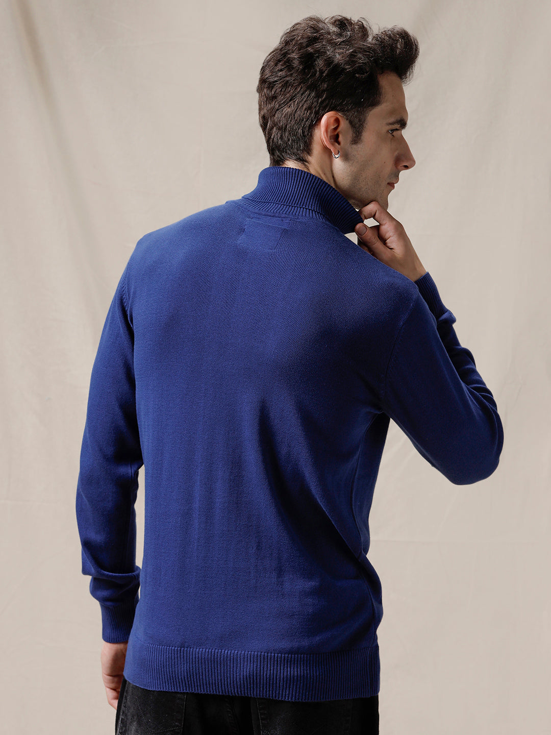 Solid High Neck Pullover