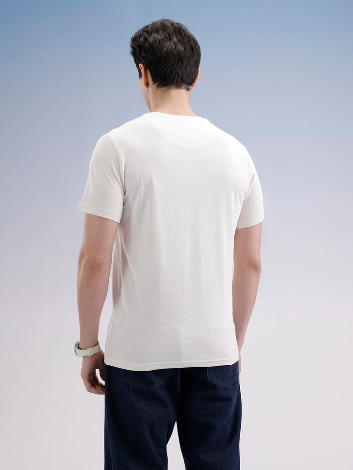 Slim Fit Classic Placement Printed T-Shirt  | Off White