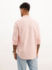 Slim Fit Striped Embroidery Detail Shirt | Pink | WSH01FSSL7062W