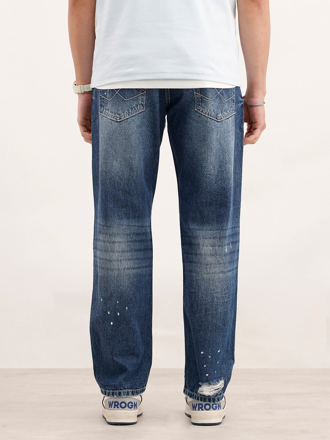 Anti Fit Distressed Denim Jeans  | Blue