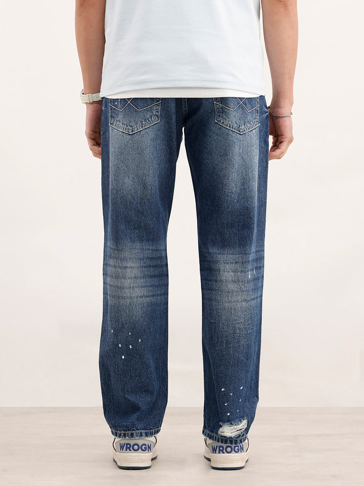 Anti Fit Distressed Denim Jeans  | Blue