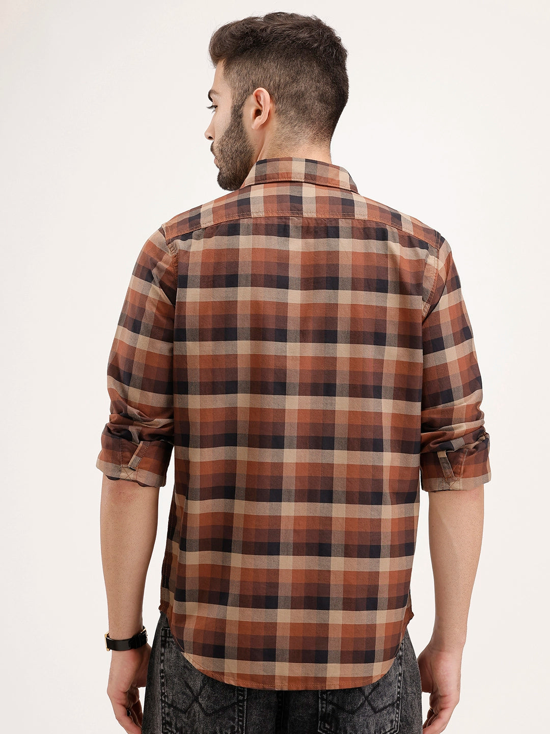 Regular Fit Checkered Shirt | Multicolor