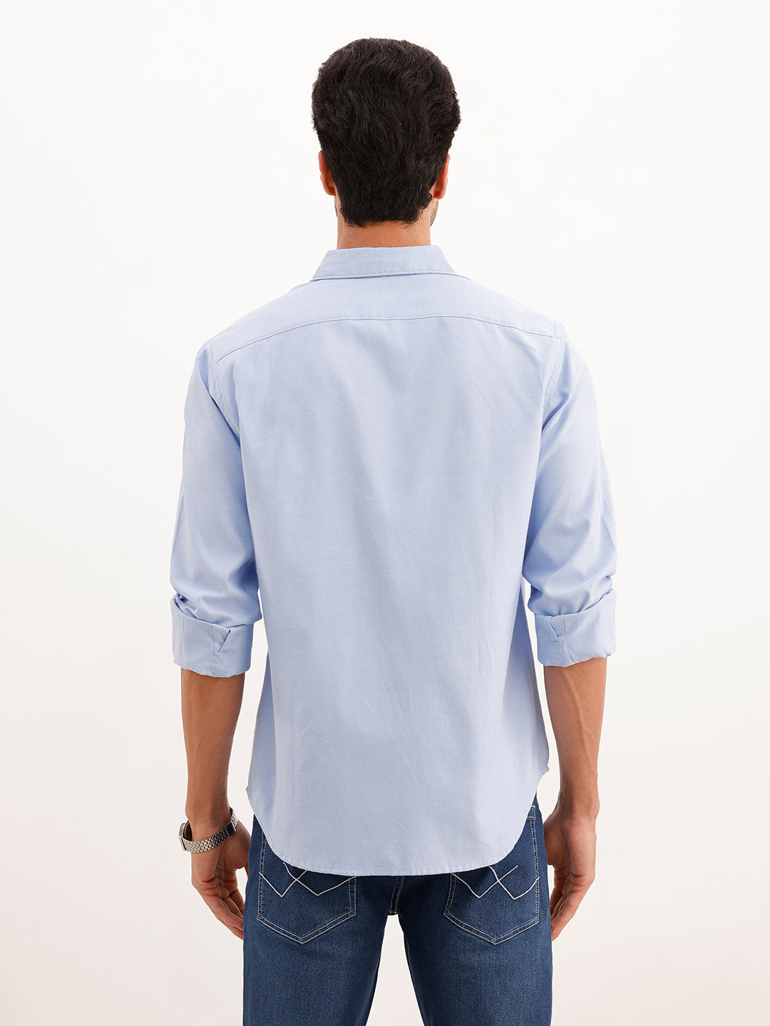 Solid Regular Fit Full Sleeve Shirt | Light Blue | WWSH9181F