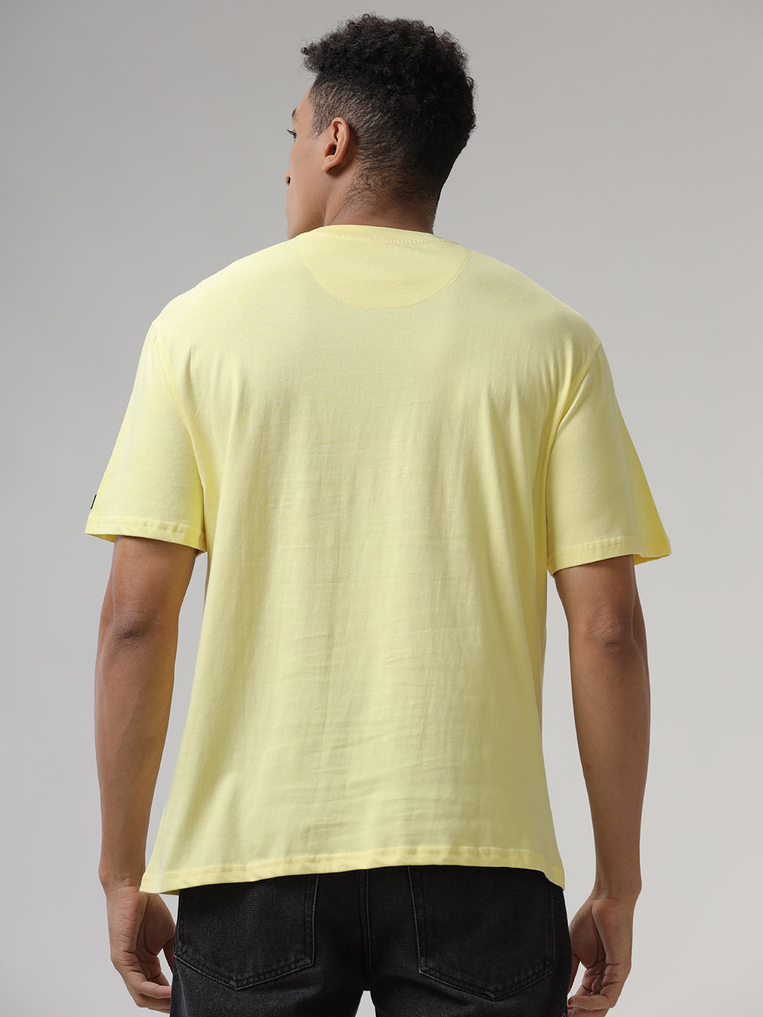 Yellow Sticker Print Oversized T-Shirt