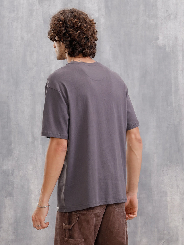 Front Striper Print Tee | Grey