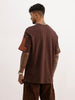 Oversized Placement Printed T-Shirt | Brown