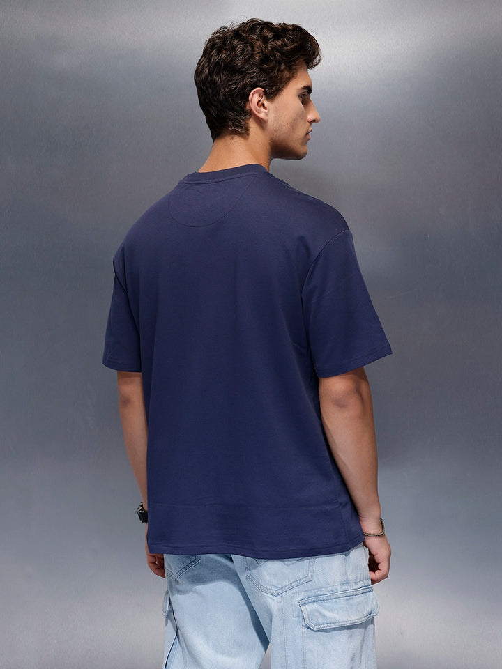Classic Placement Printed T-Shirt   |  Navy Blue