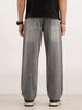 Loose Fit Faded Denim Jeans  | Grey