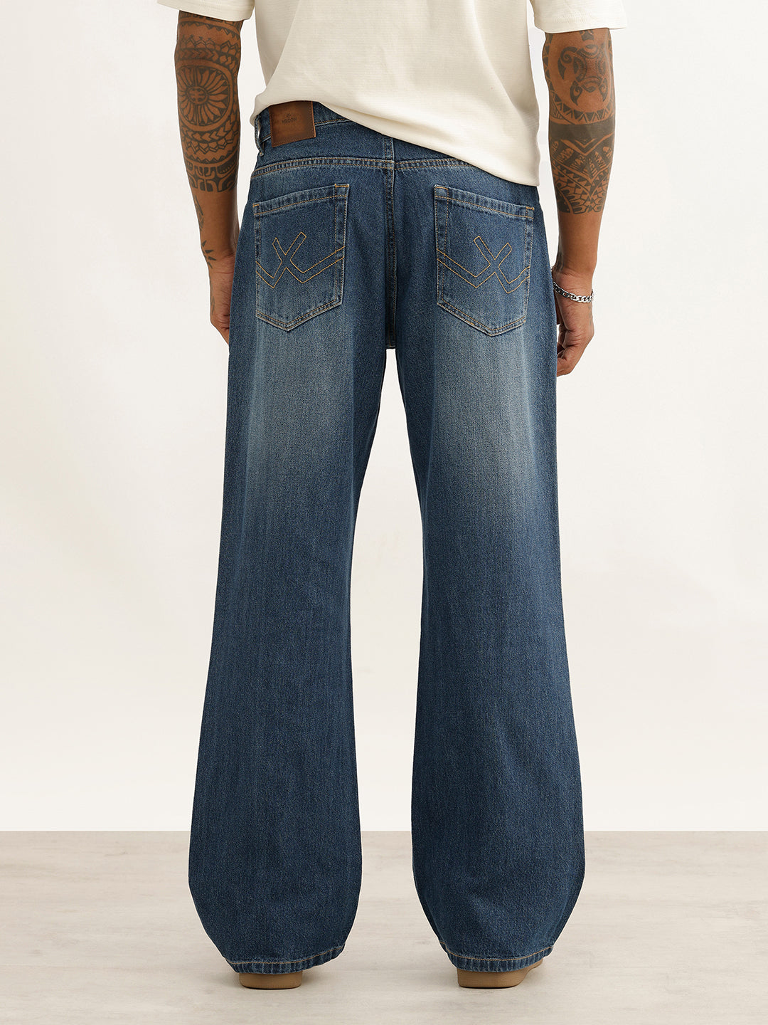 Classic Washed Bootcut Denim Jeans | Blue