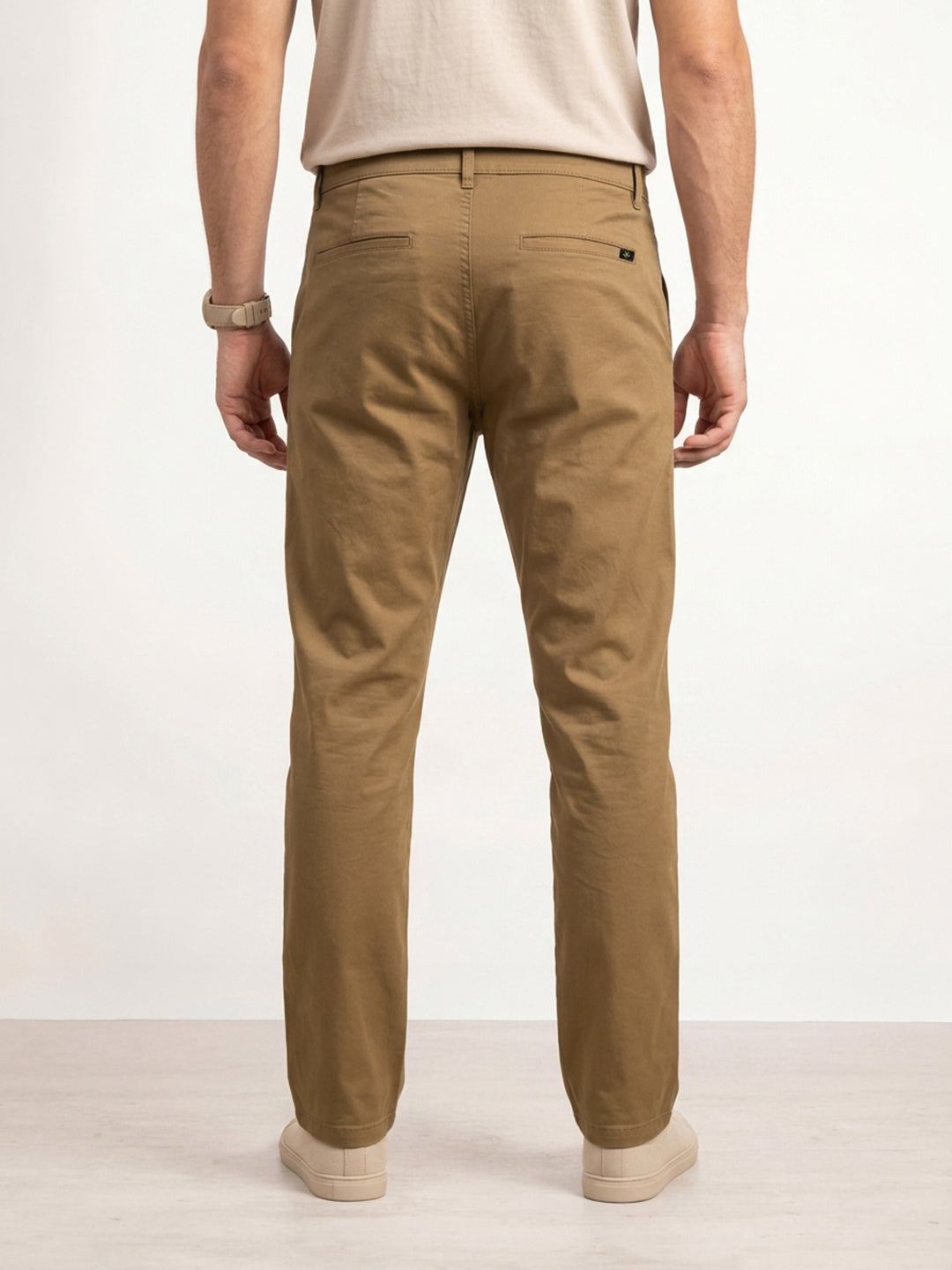 Solid Regular Fit Trouser | Beige