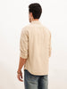 Solid Regular Fit Full Sleeve Overdyed Shirt | Beige