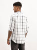 Textured Slim Fit Checkered Shirt | White
